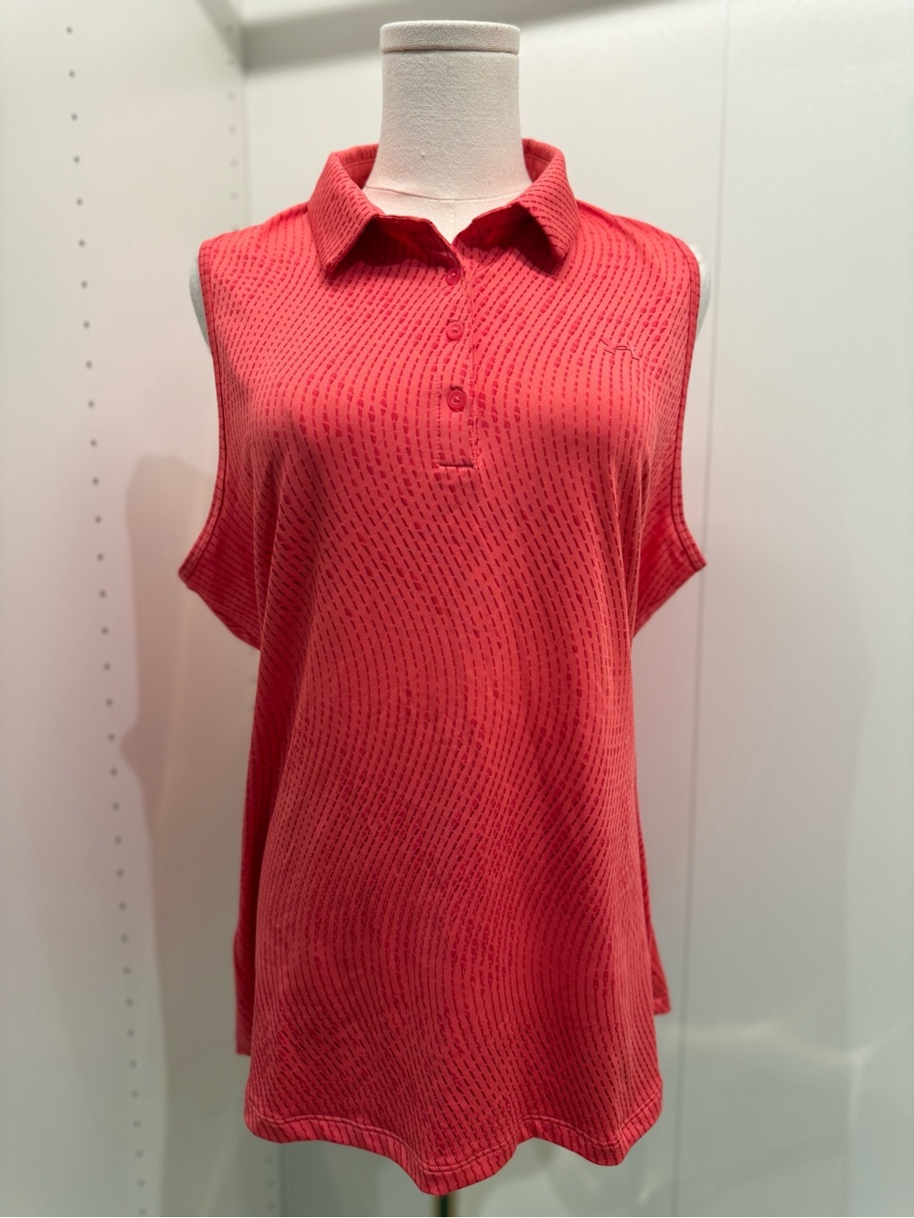 Under Armour Coral Sleeveless Polo Tank HEAT GEAR